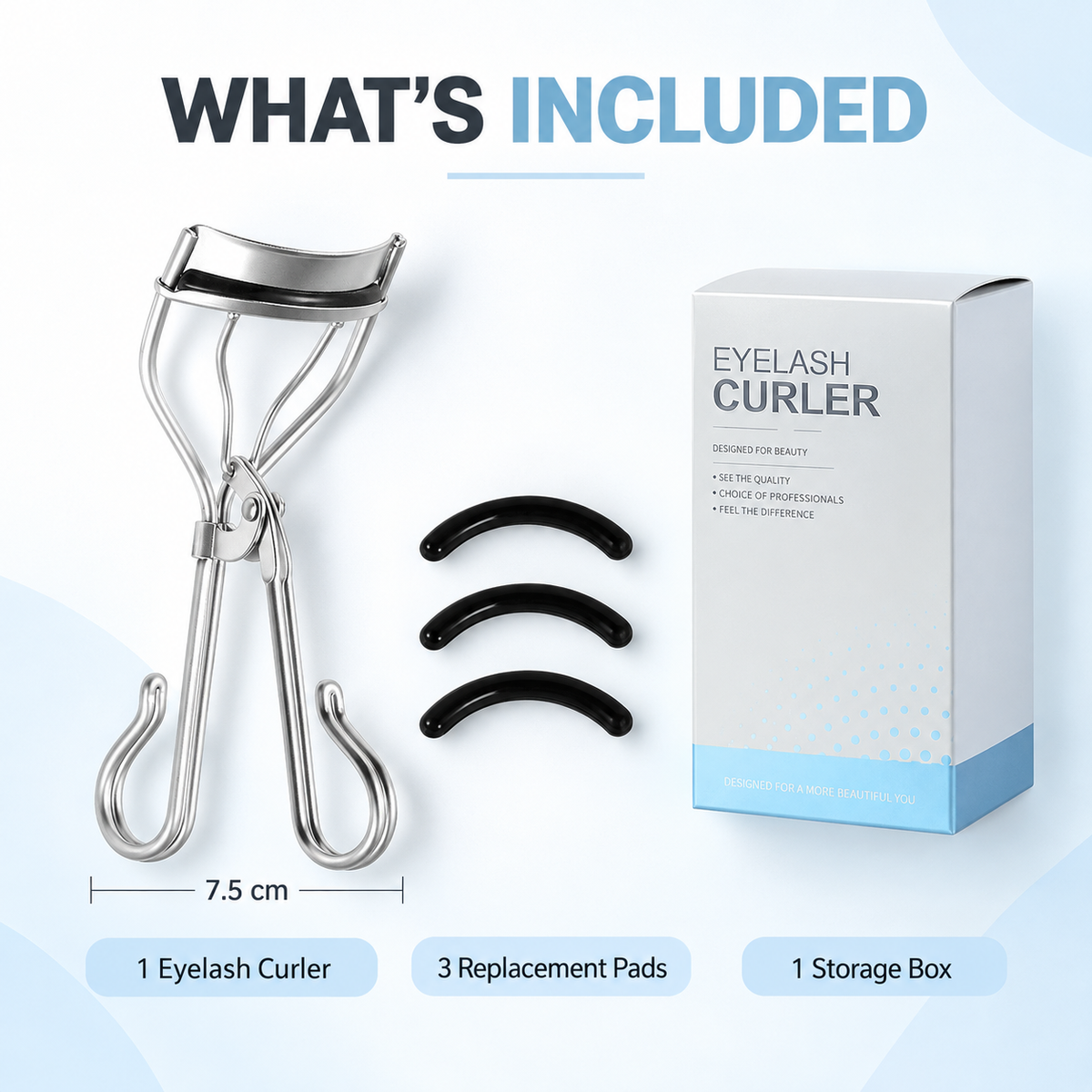 SHKG Wide-Angle Carbon Steel Eyelash Curler
